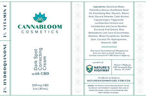 CannaBloom Dark Spot Correcting Cream with Hemp - Natureshighway.shop
