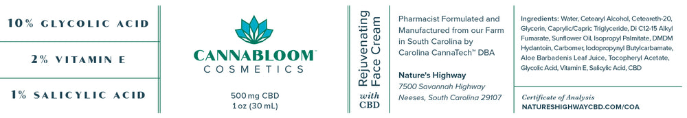 CannaBloom Rejuvenating Face Cream with Hemp - Natureshighway.shop
